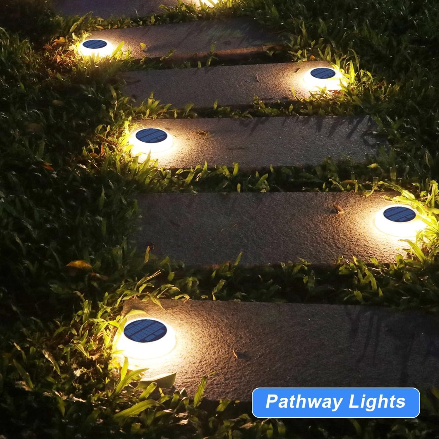 DetarZinLED Round Solar Deck Lights 4 Pack