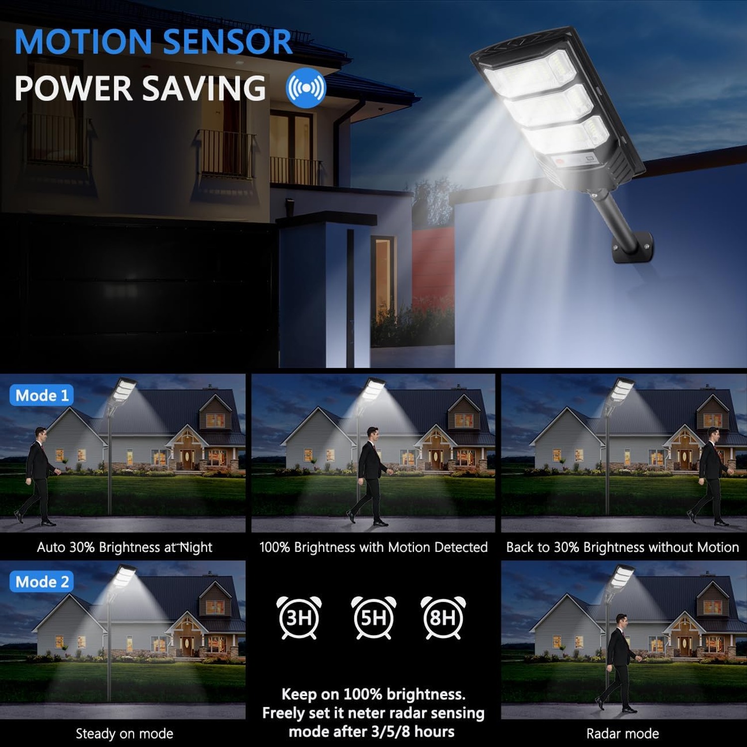 YACAISI Two-Pack Solar Street Light Set: image 3