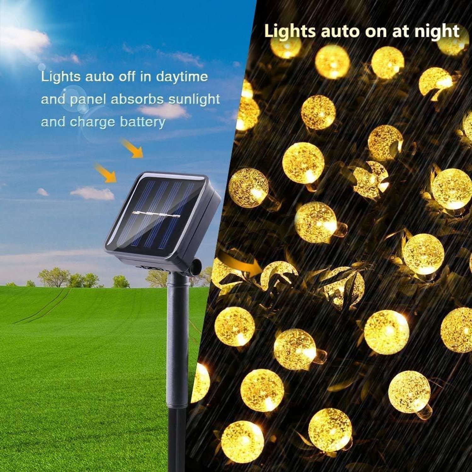 Toodour 11m Solar Globe String Lights