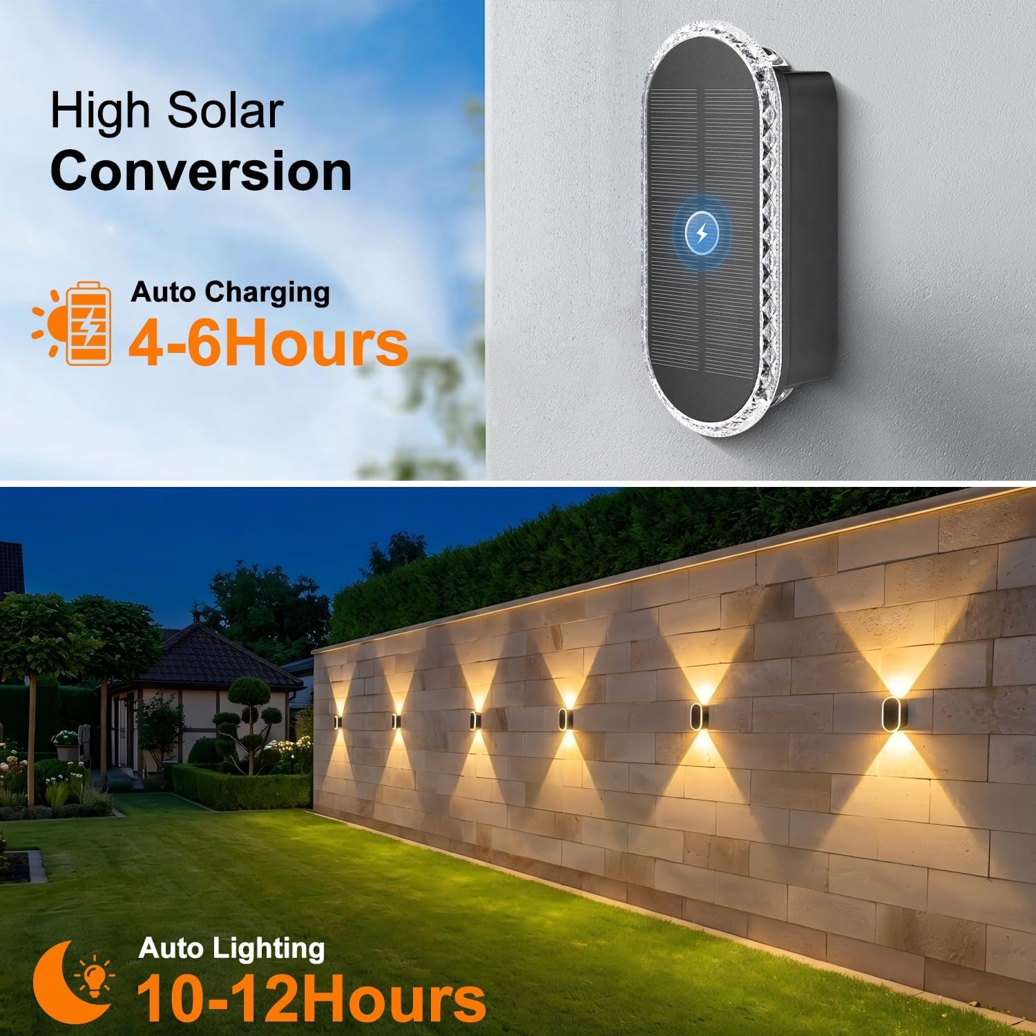 ELLASAY Solar Fence Lights 8 Pack: image 3